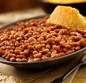 Side Dish, Baked Navy Beans, w/Shredded BBQ Beef and Dark Brown Sugar, AA