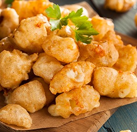 Cheese Curds, Battered, White