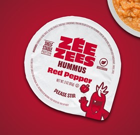 Zee Zees, Hummus Cup, Red Pepper, I/W, 3oz