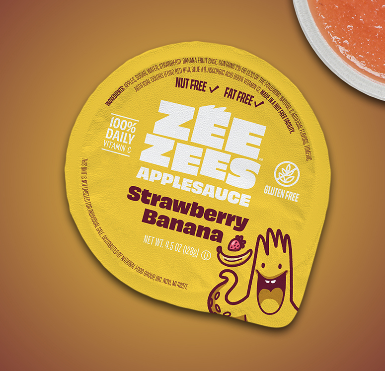 Zee Zees, Applesauce Cup, Strawberry Banana, I/W, 4.5oz image