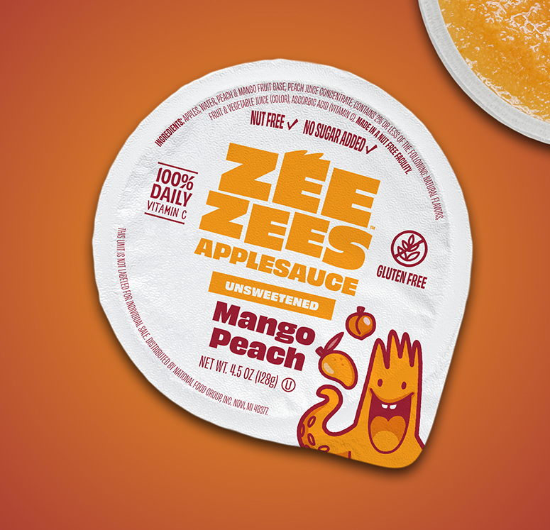 Zee Zees, Applesauce Cup, Mango Peach, Unsweetened, I/W, 4.5oz image