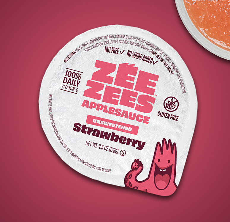 Zee Zees, Applesauce Cup, Strawberry, Unsweetened, I/W, 4.5oz image