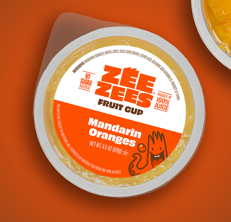 Zee Zees, Fruit Cup, Mandarin Oranges, I/W, 4.5oz