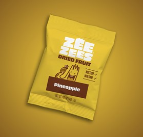 Zee Zees, Dried Fruit, Pineapple, I/W, 1.45oz