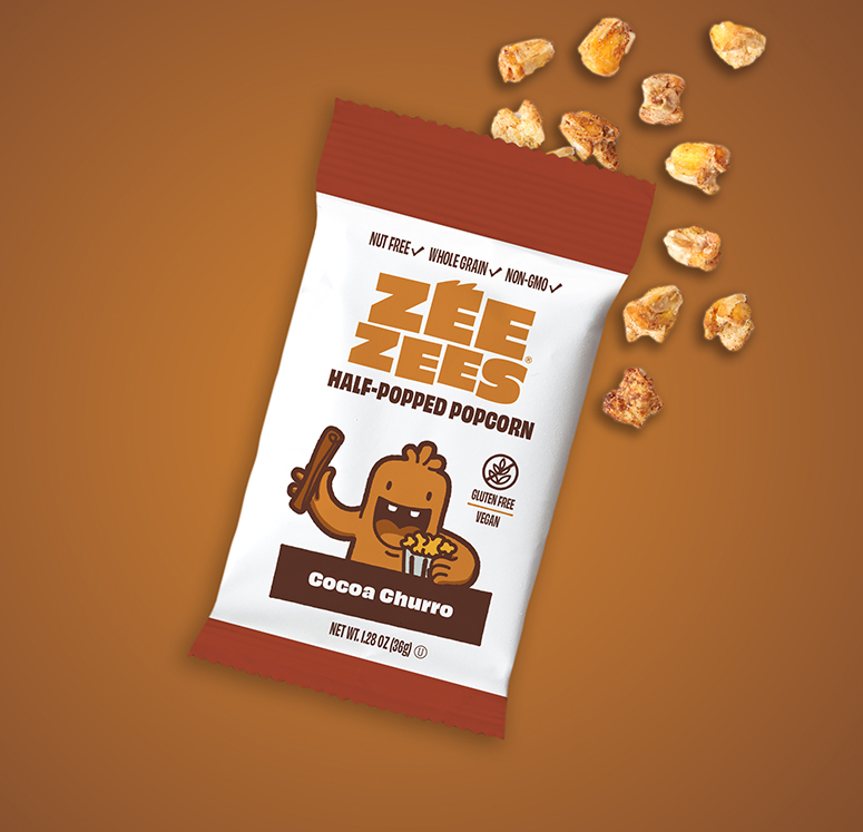 Zee Zees, Half Popped Popcorn, Cocoa Churro, I/W, 1.28oz image