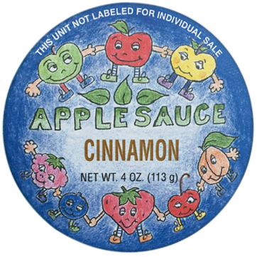 National Food Group applesauce cup label