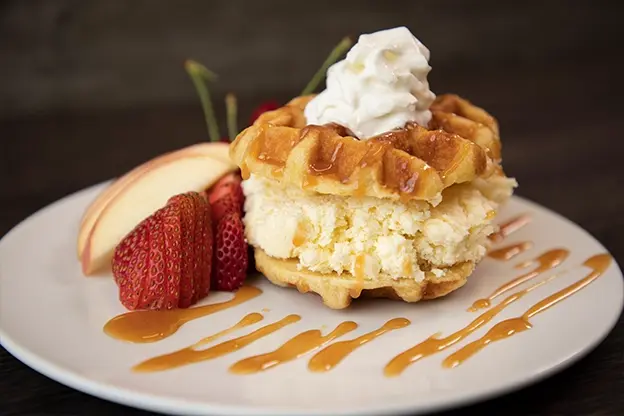 Belgian Waffles Cheesecake Dessert