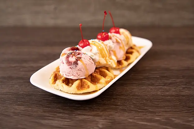 Belgian Waffles Ice Cream Sundae