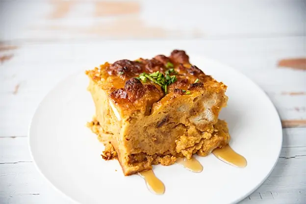 Chicken Waffle Maple Custard Casserole